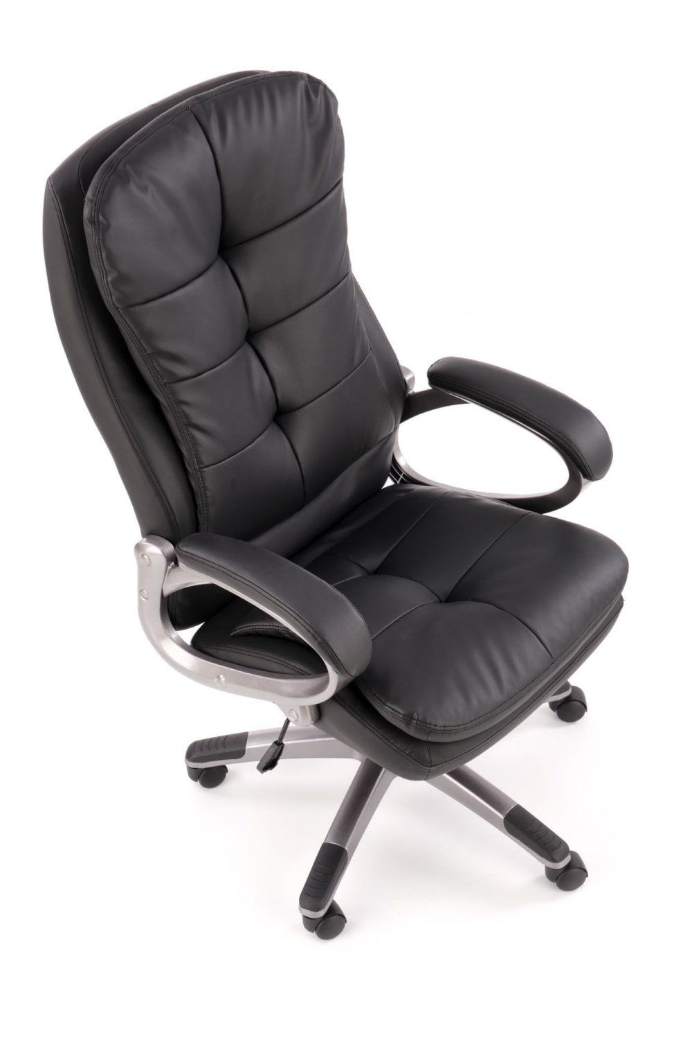 Fauteuil de bureau MSO en cuir noir avec structure en acier chromé — vue 4