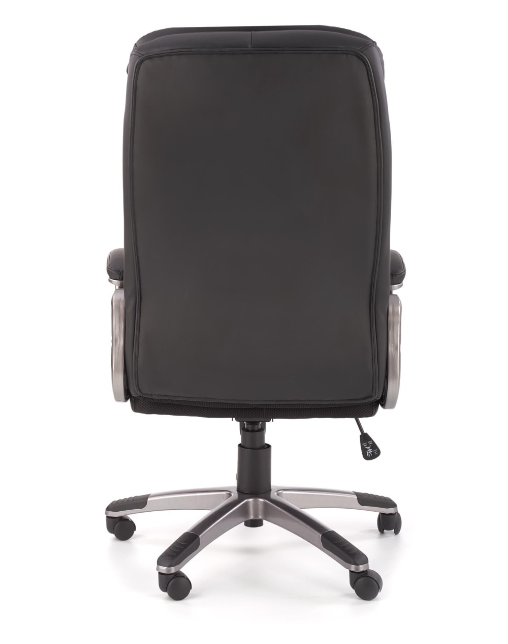 Fauteuil de bureau MSO en cuir noir avec structure en acier chromé — vue 5