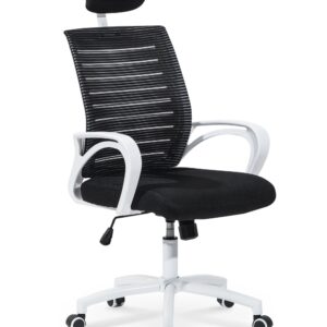 Fauteuil de bureau MSO en filet et tissu polyester, format noir pour le bureau