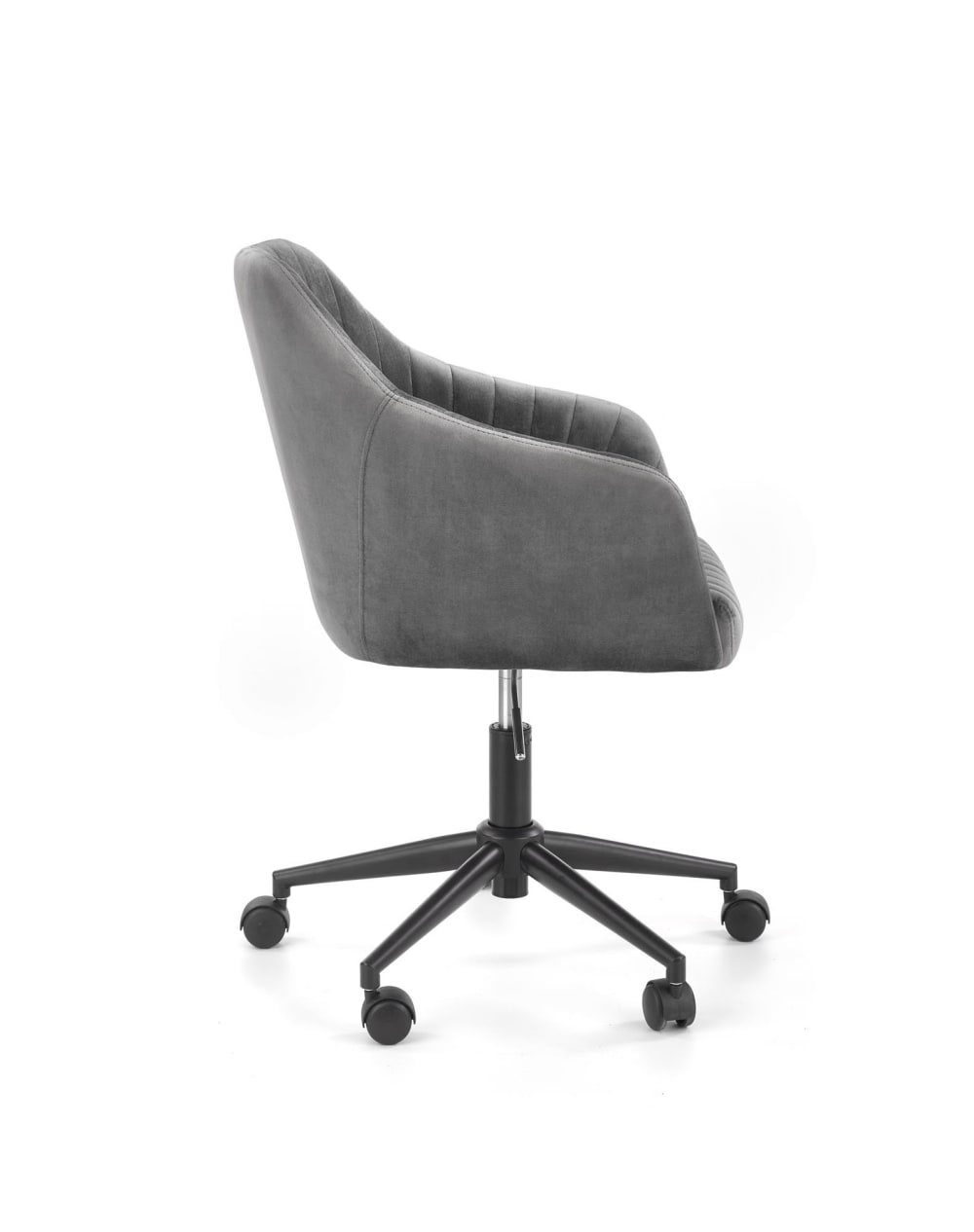 Fauteuil de bureau enfant MSO en velours gris avec structure en acier — vue 2