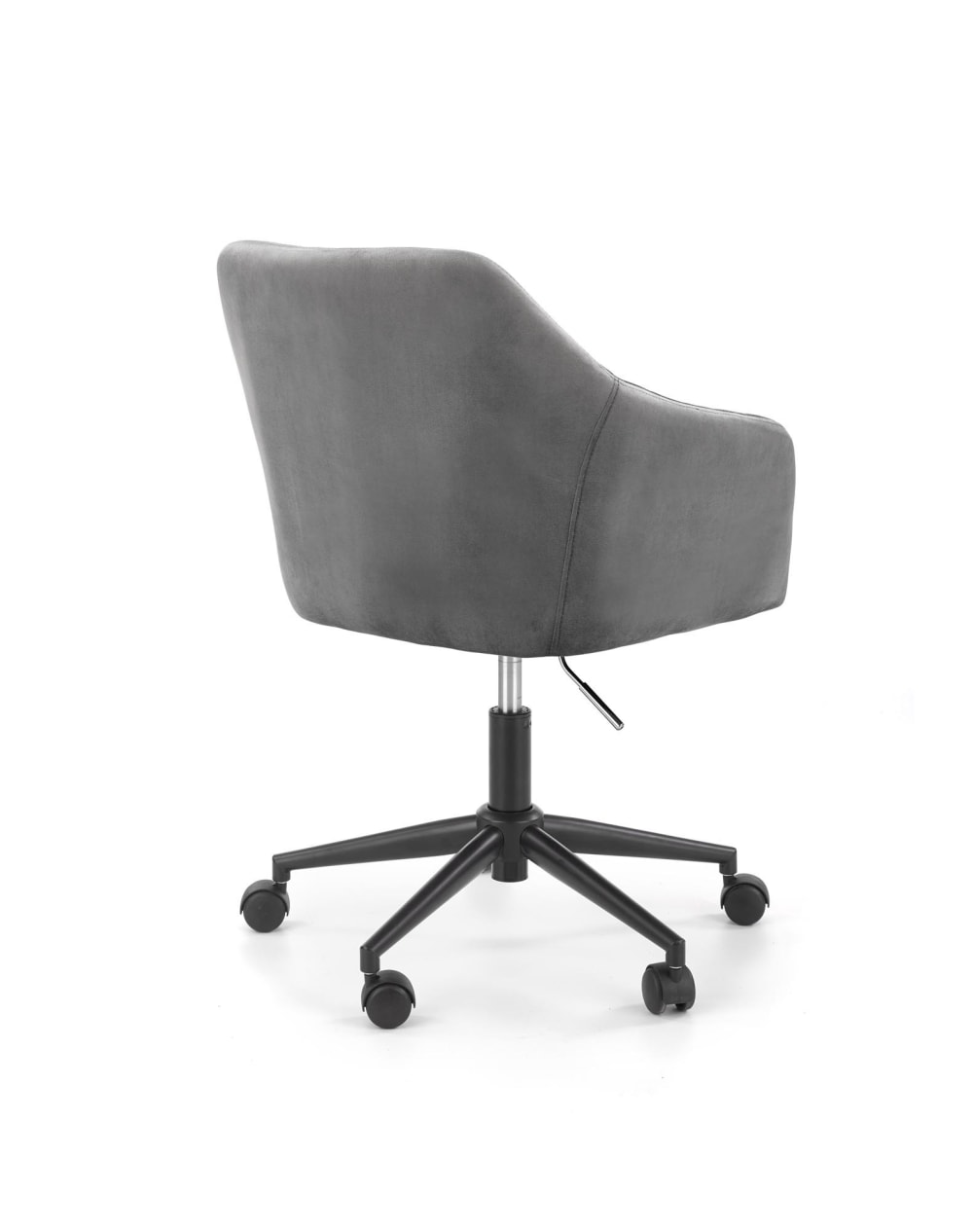 Fauteuil de bureau enfant MSO en velours gris avec structure en acier — vue 3