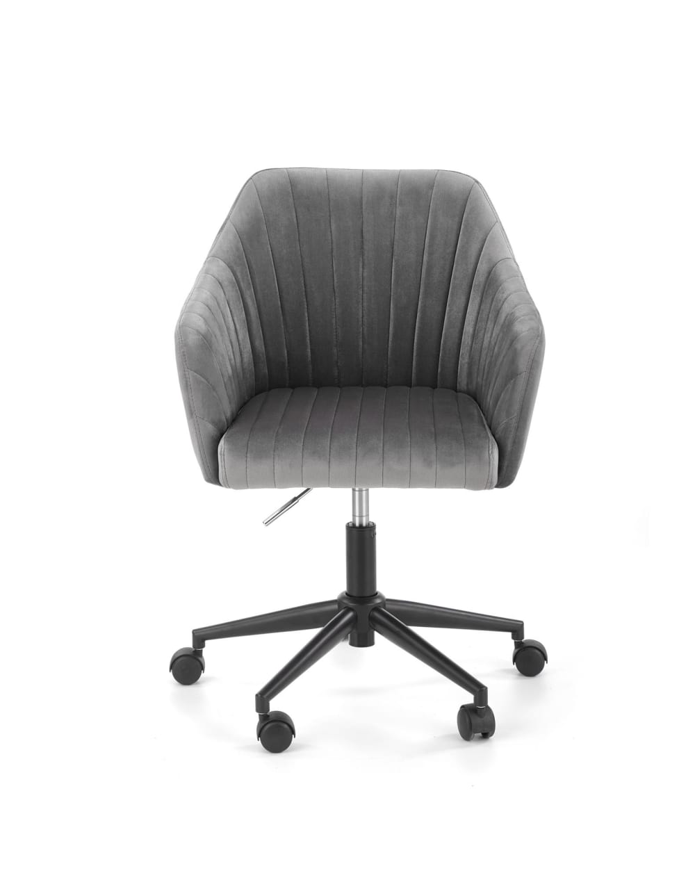 Fauteuil de bureau enfant MSO en velours gris avec structure en acier — vue 4