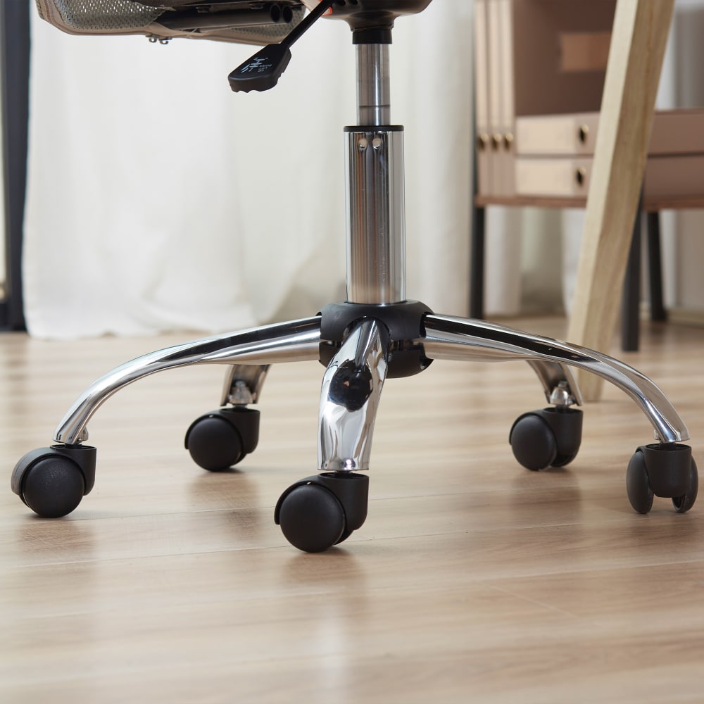 Fauteuil de bureau ergonomique Vinsetto gris avec dossier en maille et piètement chromé — vue 5