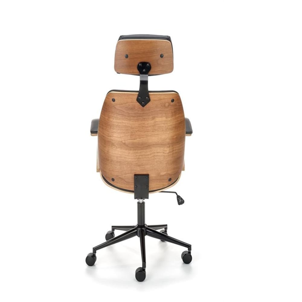 Fauteuil de bureau MSO noir, silhouette contemporaine et base à cinq roulettes — vue 2