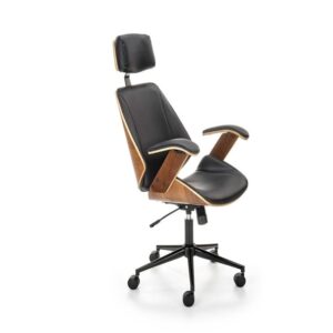Fauteuil de bureau MSO noir, silhouette contemporaine et base à cinq roulettes