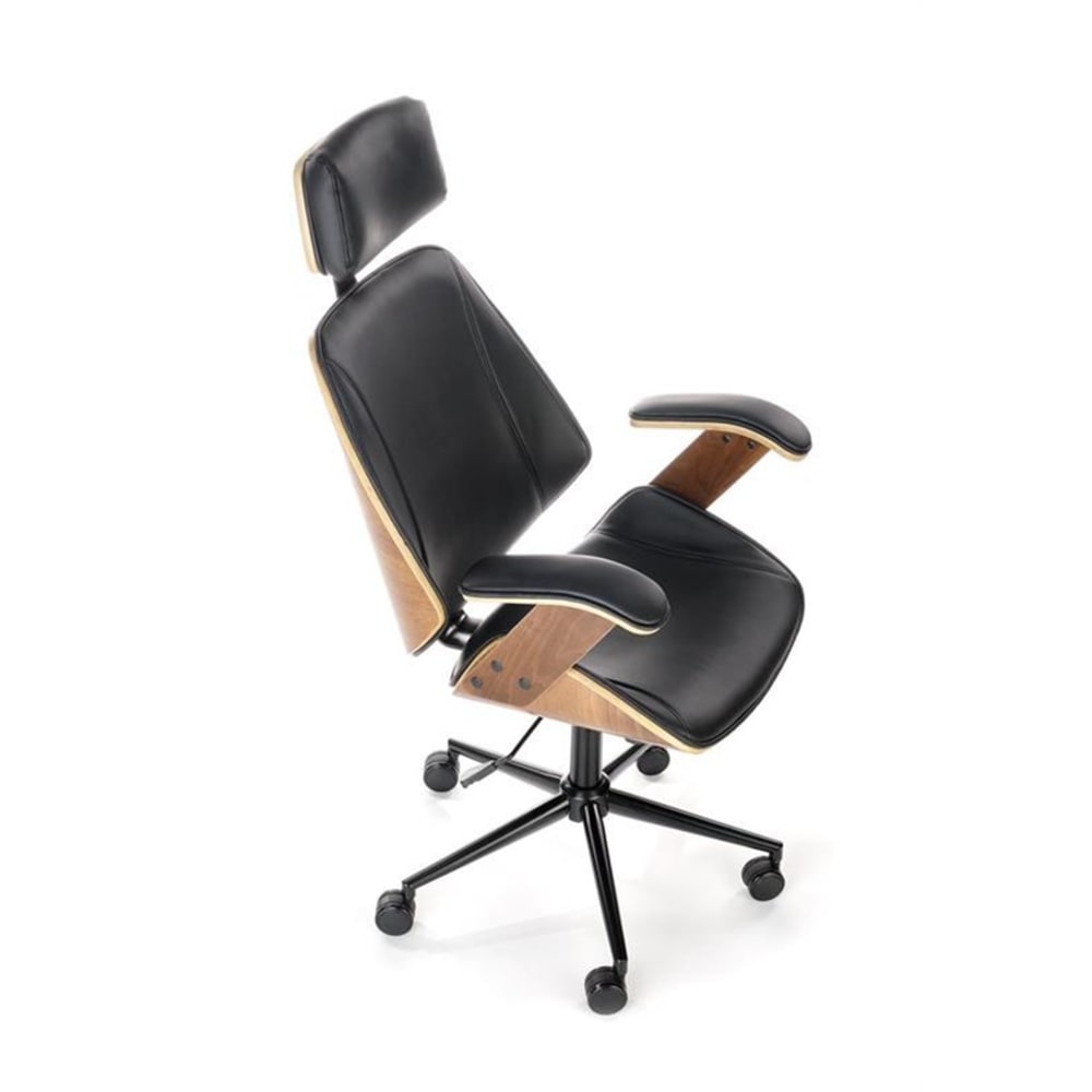 Fauteuil de bureau MSO noir, silhouette contemporaine et base à cinq roulettes — vue 5