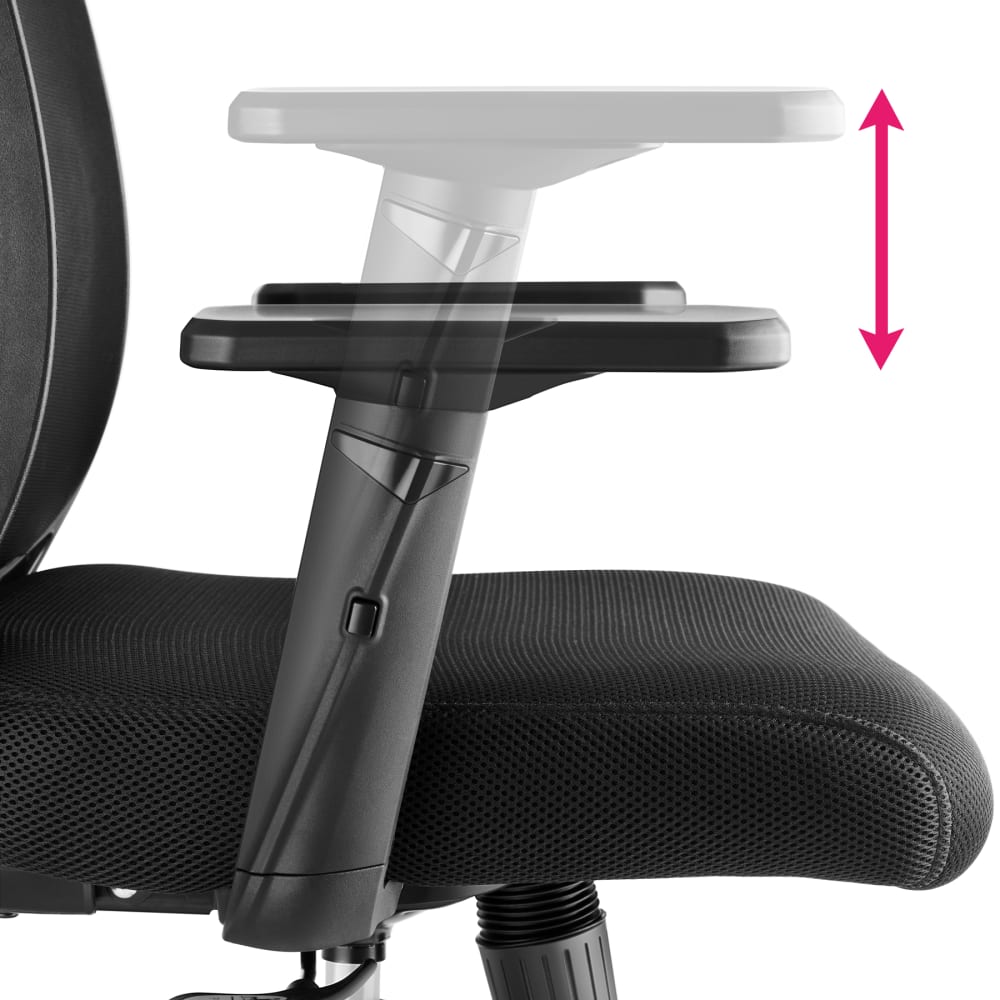 Fauteuil de bureau Tectake Phoibe noir avec dossier haut et appuie-tête réglable — vue 6