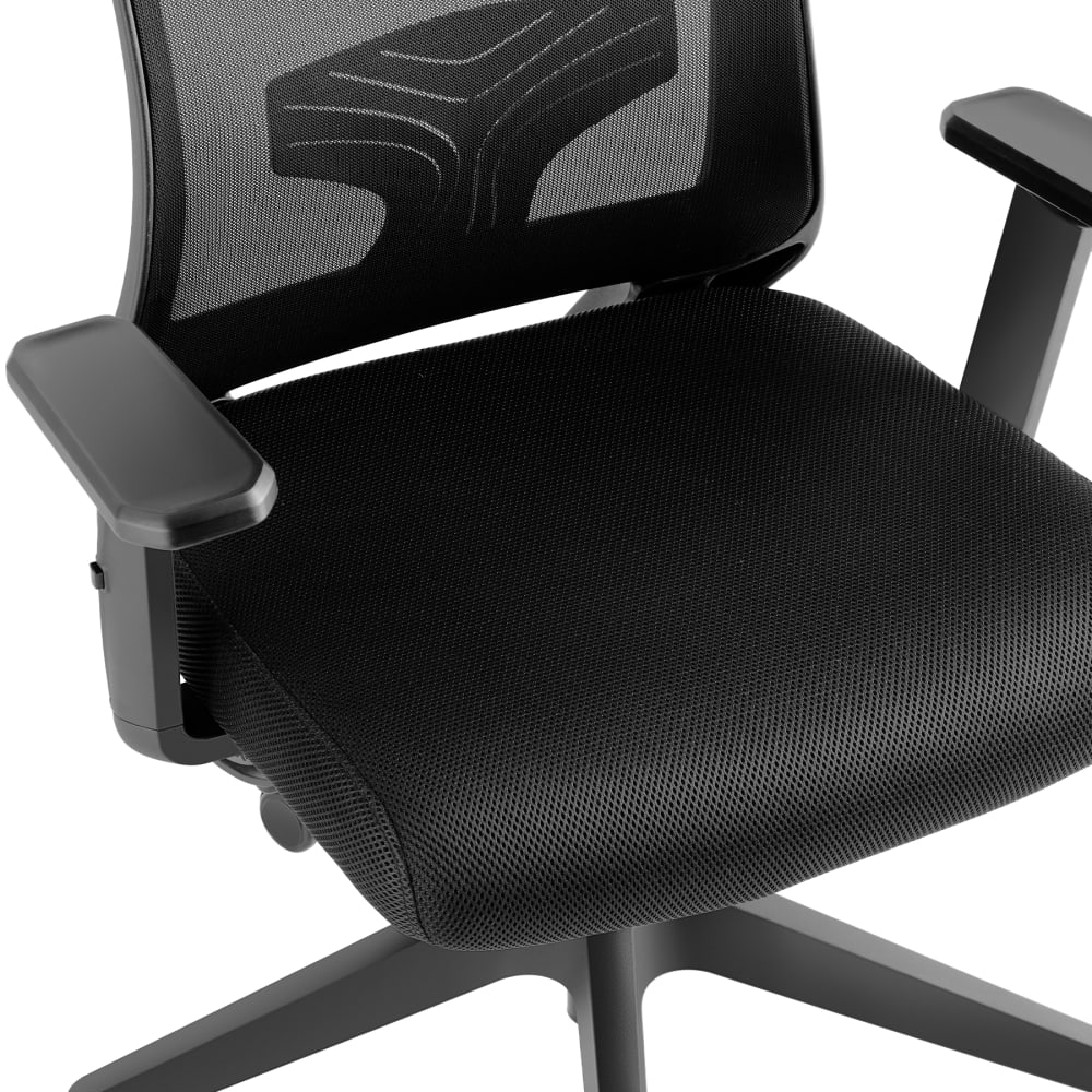Fauteuil de bureau Tectake Phoibe noir avec dossier haut et appuie-tête réglable — vue 7