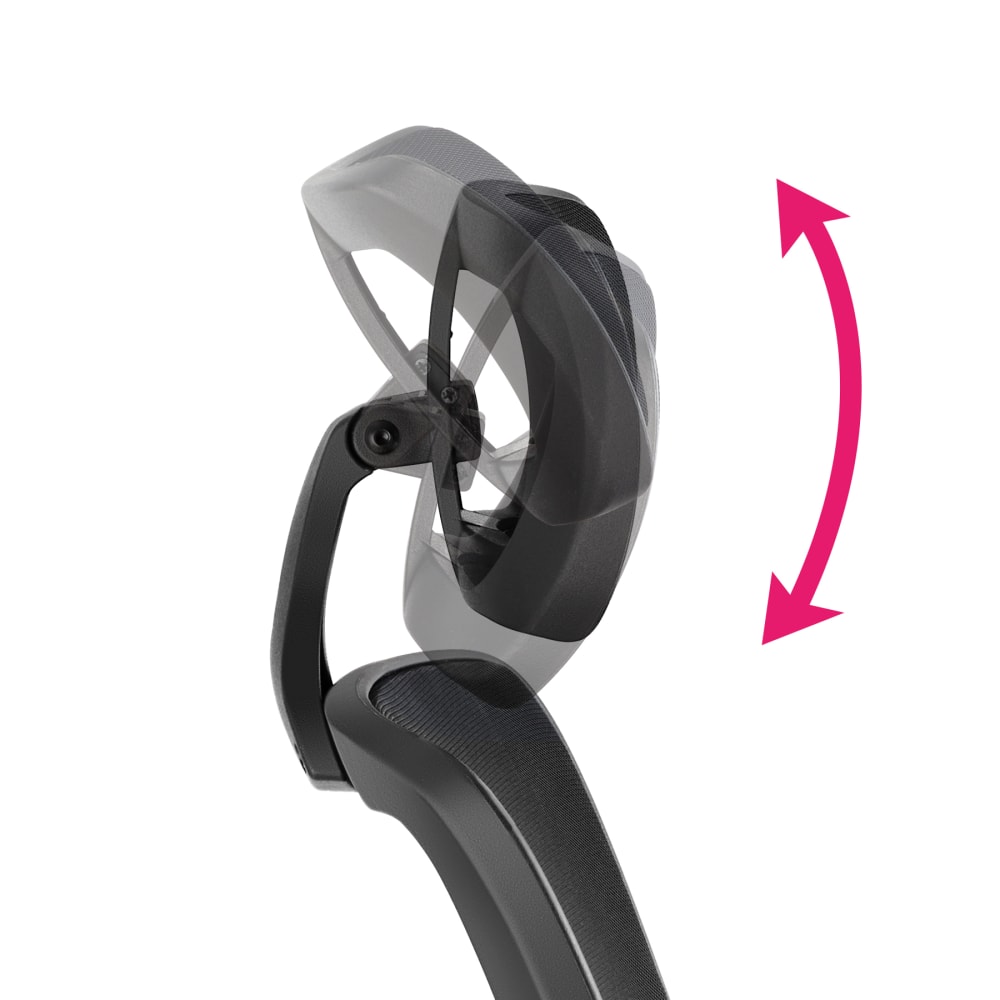 Fauteuil de bureau Tectake Phoibe noir avec dossier haut et appuie-tête réglable — vue 10