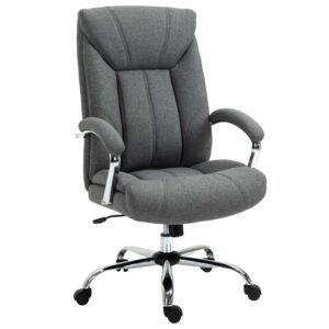 Fauteuil de bureau Vinsetto gris avec dossier haut et roulettes