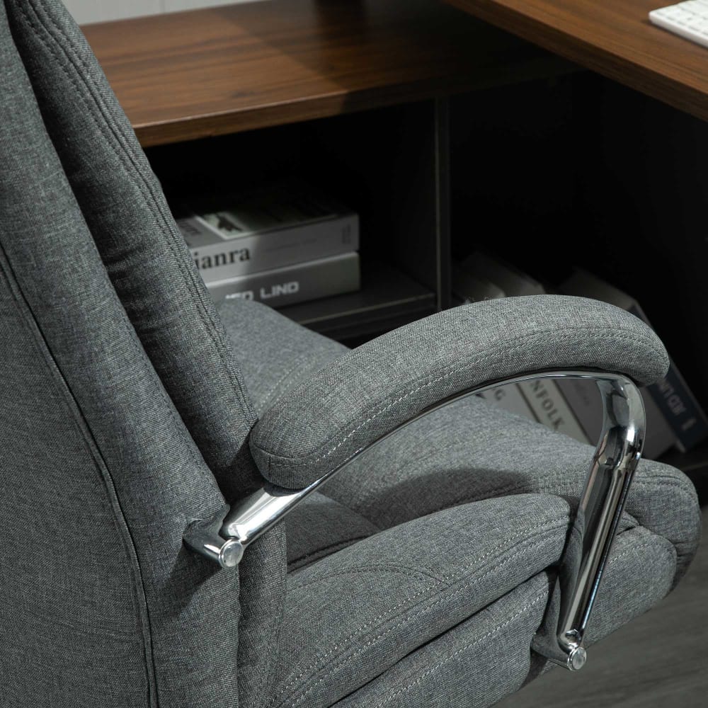 Fauteuil de bureau Vinsetto gris avec dossier haut et roulettes — vue 6