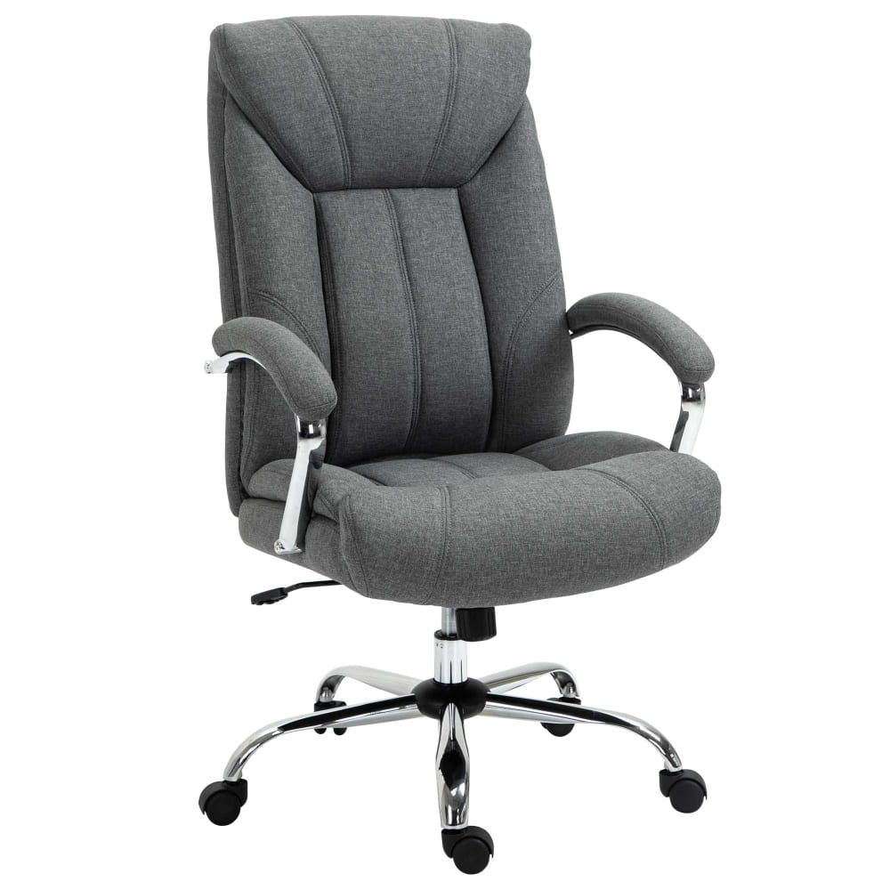 Fauteuil de bureau Vinsetto gris avec dossier haut et roulettes