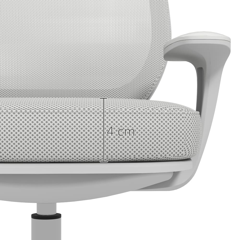Fauteuil de bureau Vinsetto avec dossier en maille et piètement blanc à roulettes — vue 5