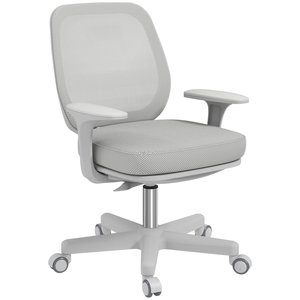 Fauteuil de bureau Vinsetto avec dossier en maille et piètement blanc à roulettes