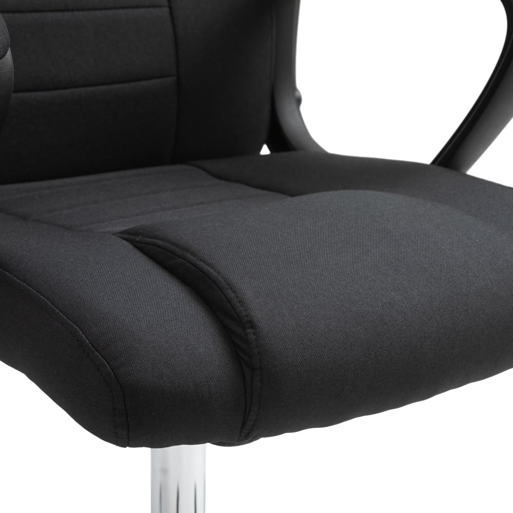 Fauteuil de bureau Vinsetto noir avec accoudoirs rembourrés et piètement chromé — vue 8