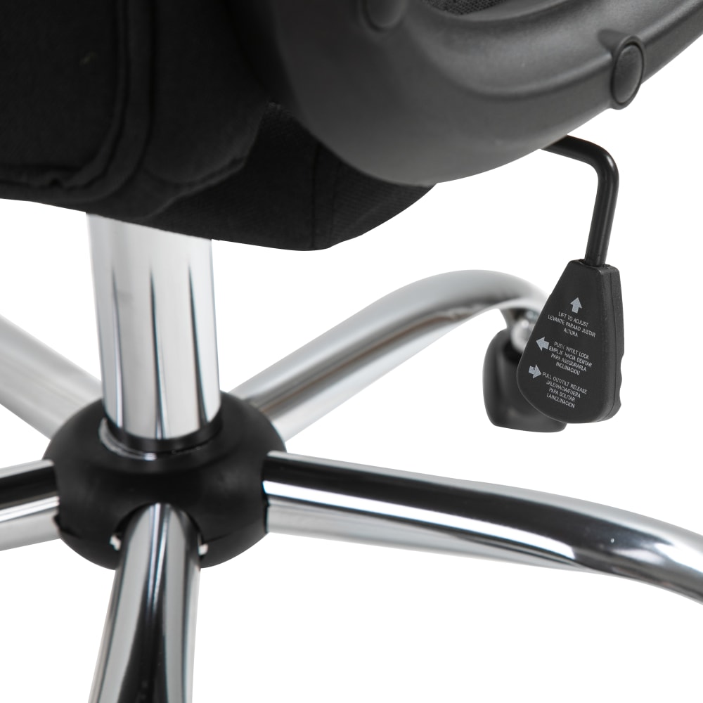 Fauteuil de bureau Vinsetto noir avec accoudoirs rembourrés et piètement chromé — vue 9