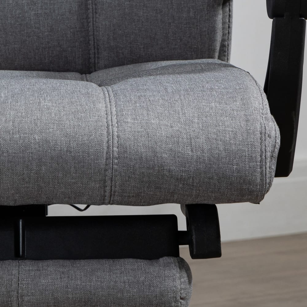 Fauteuil de bureau Vinsetto avec dossier inclinable, repose-pieds et tissu gris — vue 6