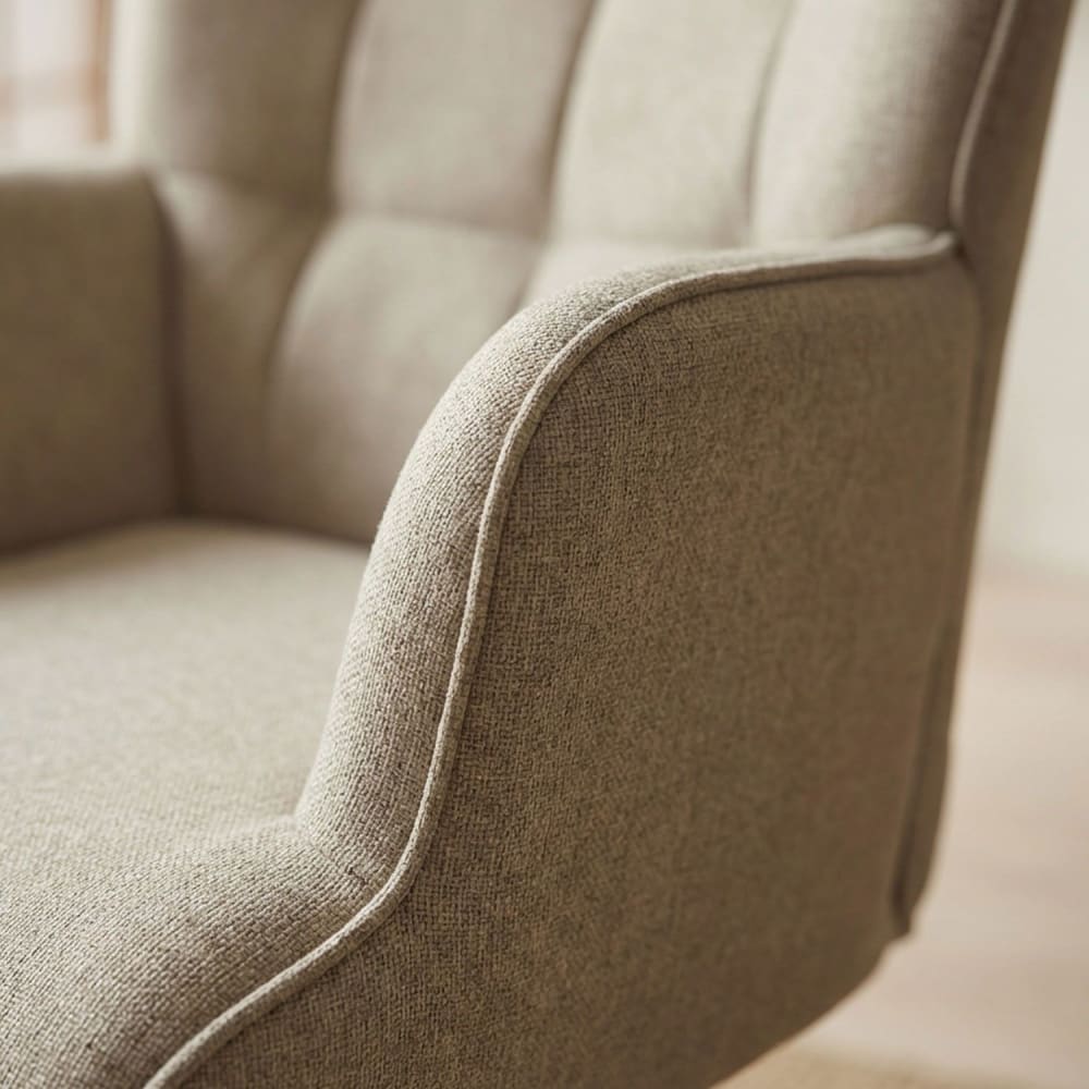 Fauteuil de bureau Menzzo Florelo taupe clair à dossier haut en tissu — vue 5