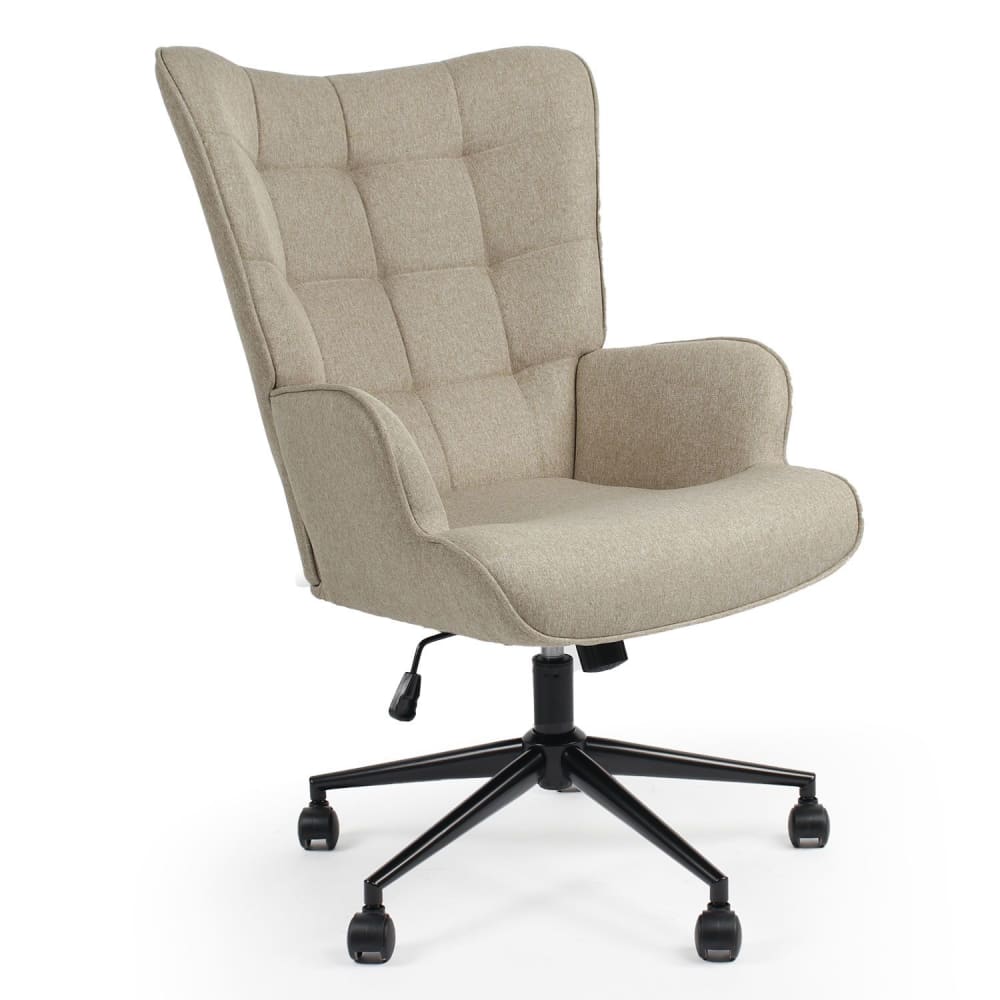 Fauteuil de bureau Menzzo Florelo taupe clair à dossier haut en tissu — vue 10