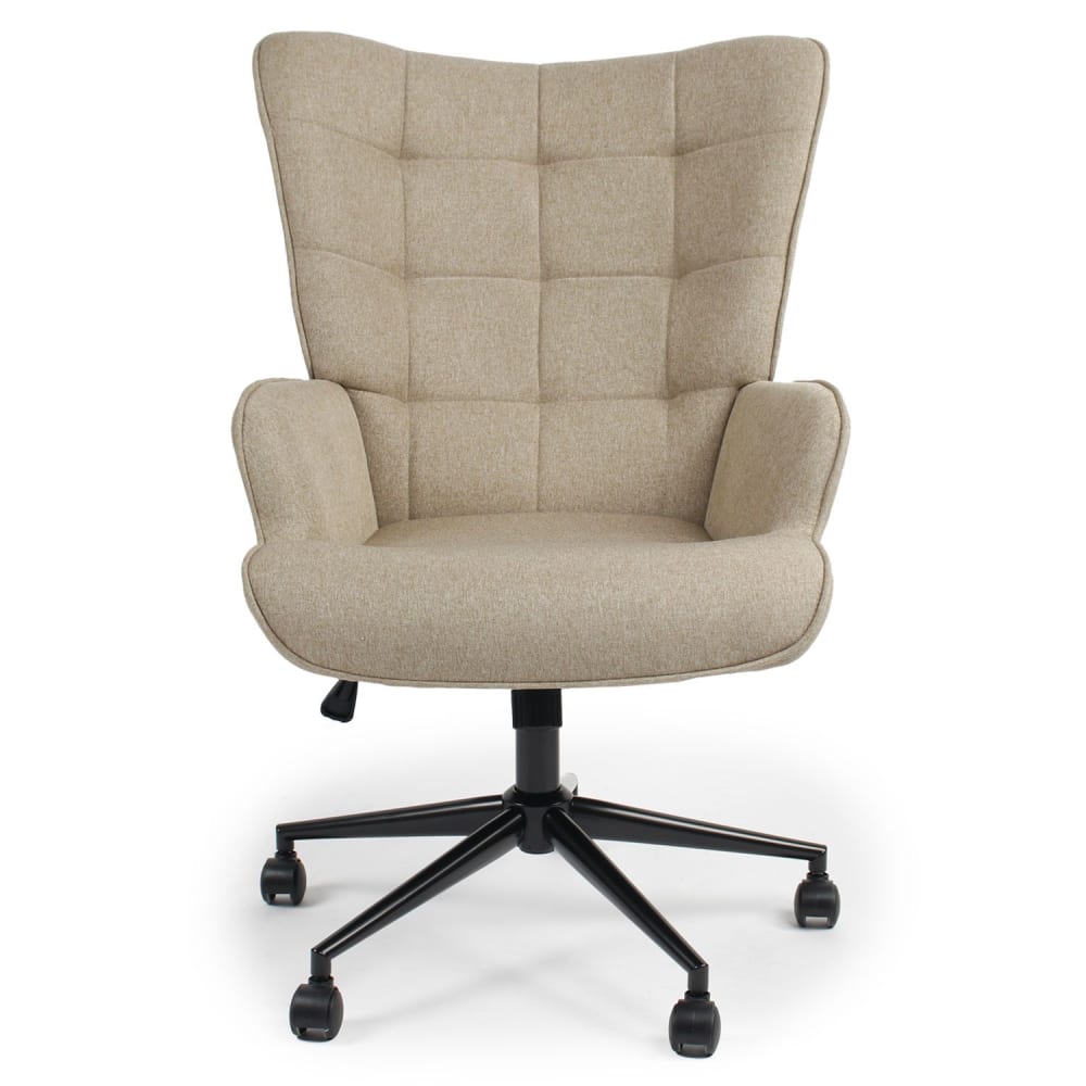 Fauteuil de bureau Menzzo Florelo taupe clair à dossier haut en tissu