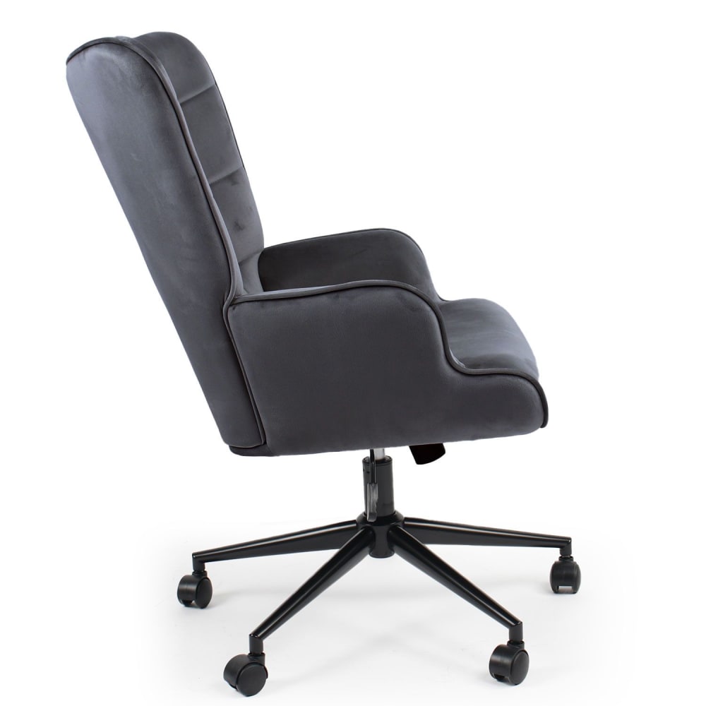 Fauteuil de bureau Menzzo Florelo en velours gris avec dossier haut — vue 9