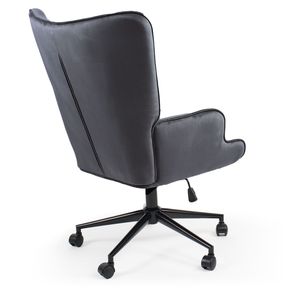 Fauteuil de bureau Menzzo Florelo en velours gris avec dossier haut — vue 10