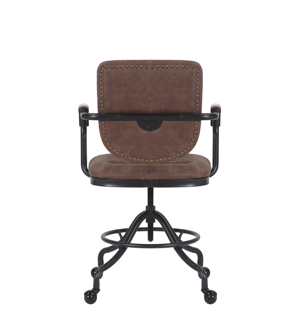 Fauteuil de bureau MOYCOR noir et marron avec accoudoirs rembourrés — vue 5