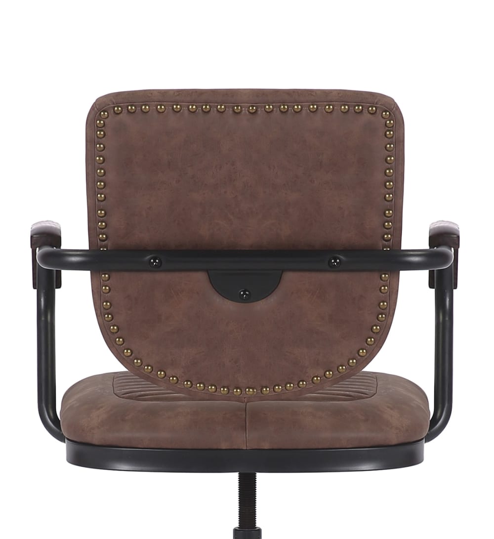 Fauteuil de bureau MOYCOR noir et marron avec accoudoirs rembourrés — vue 7