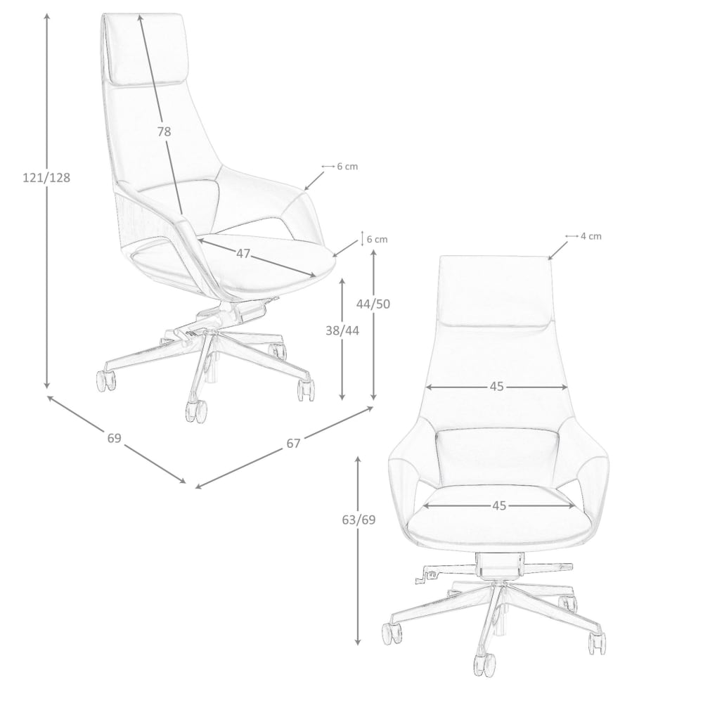 Fauteuil Angel Cerda 4210 noir avec accoudoirs, roulettes et dossier rembourré — vue 7
