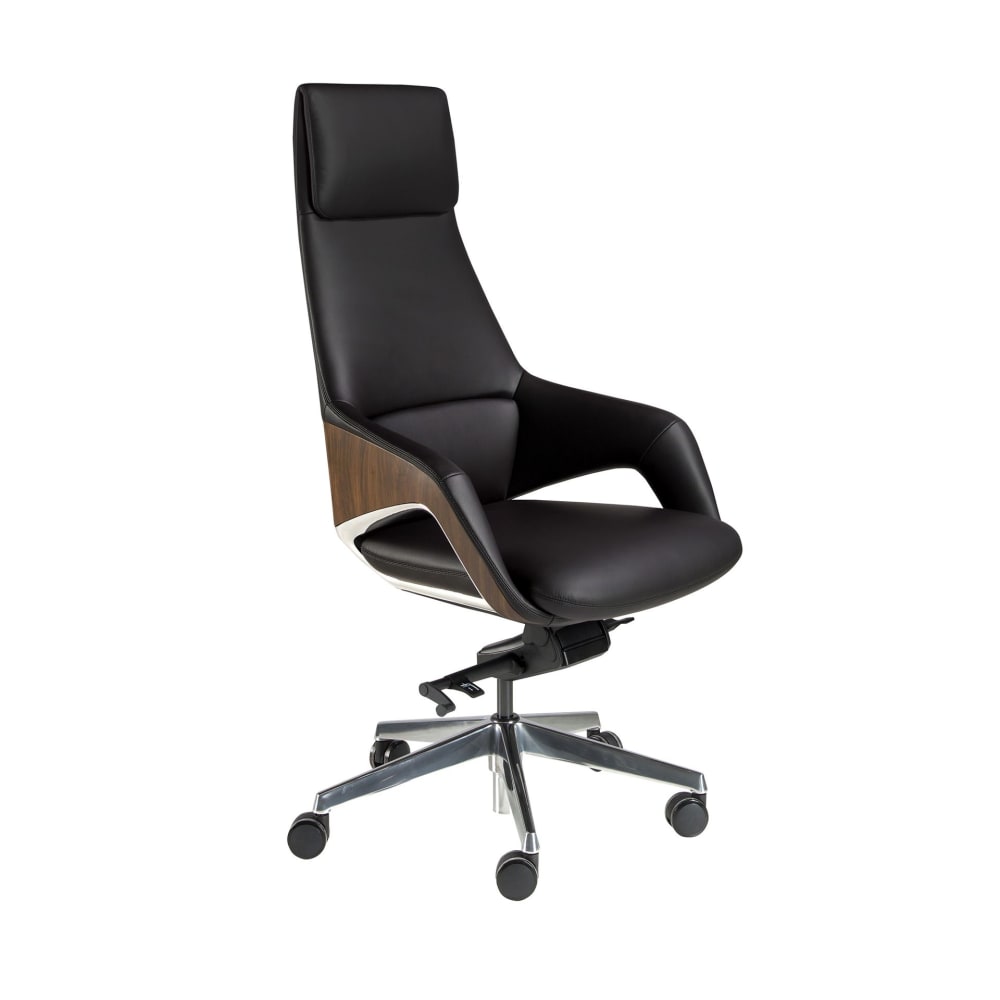 Fauteuil Angel Cerda 4210 noir avec accoudoirs, roulettes et dossier rembourré