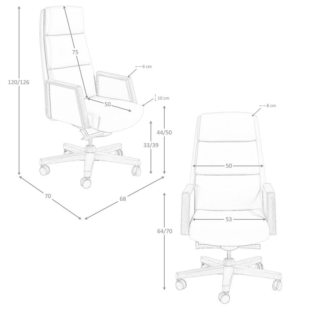 Fauteuil de bureau Angel Cerda 4213 en similicuir vison et bois noyer — vue 7