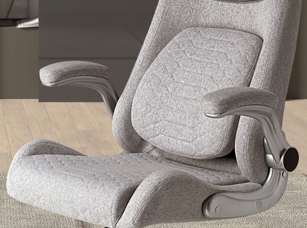 Fauteuil de bureau Angel Cerda 4224 gris avec assise en tissu et roulettes — vue 4
