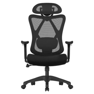 Fauteuil de bureau SONGMICS pivotant noir avec assise en tissu polyester