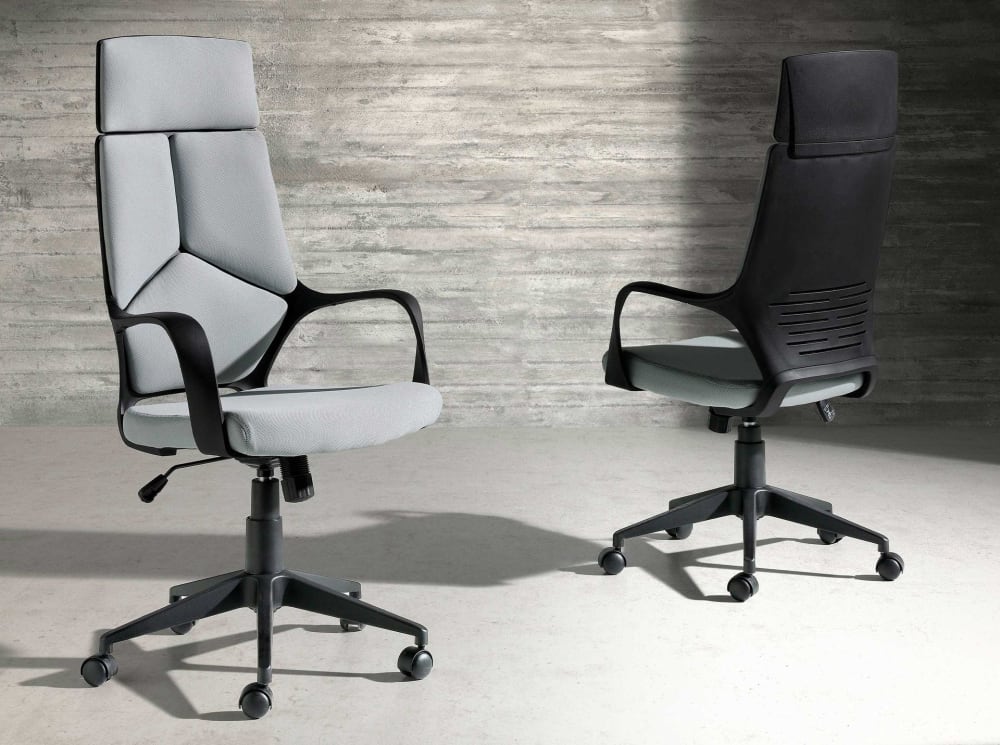 Fauteuil de bureau Angel Cerda 4076 avec assise grise et dossier noir — vue 2