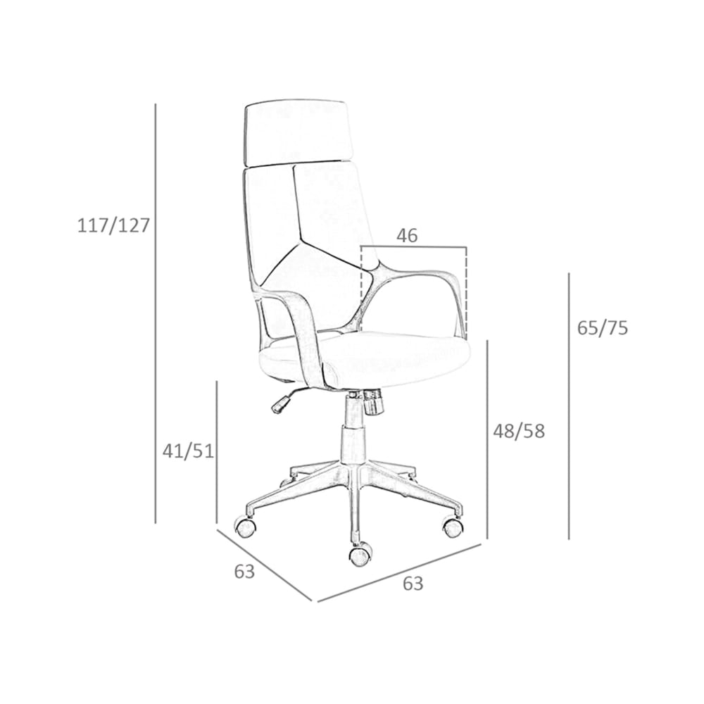 Fauteuil de bureau Angel Cerda 4076 avec assise grise et dossier noir — vue 7