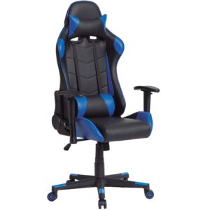 Fauteuil de bureau HOMN bleu avec dossier inclinable et coussins réglables