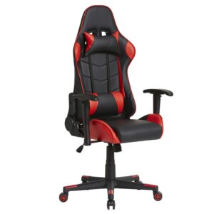 Fauteuil de bureau HOMN rouge avec accoudoirs et coussins réglables