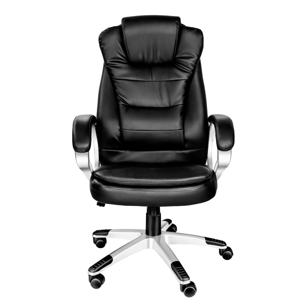 Fauteuil de bureau Tectake noir rembourré avec appui-tête et assise réglable — vue 3