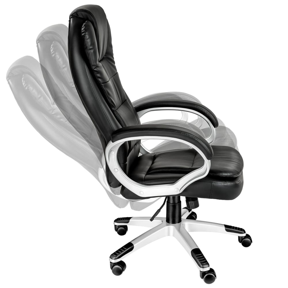 Fauteuil de bureau Tectake noir rembourré avec appui-tête et assise réglable — vue 4