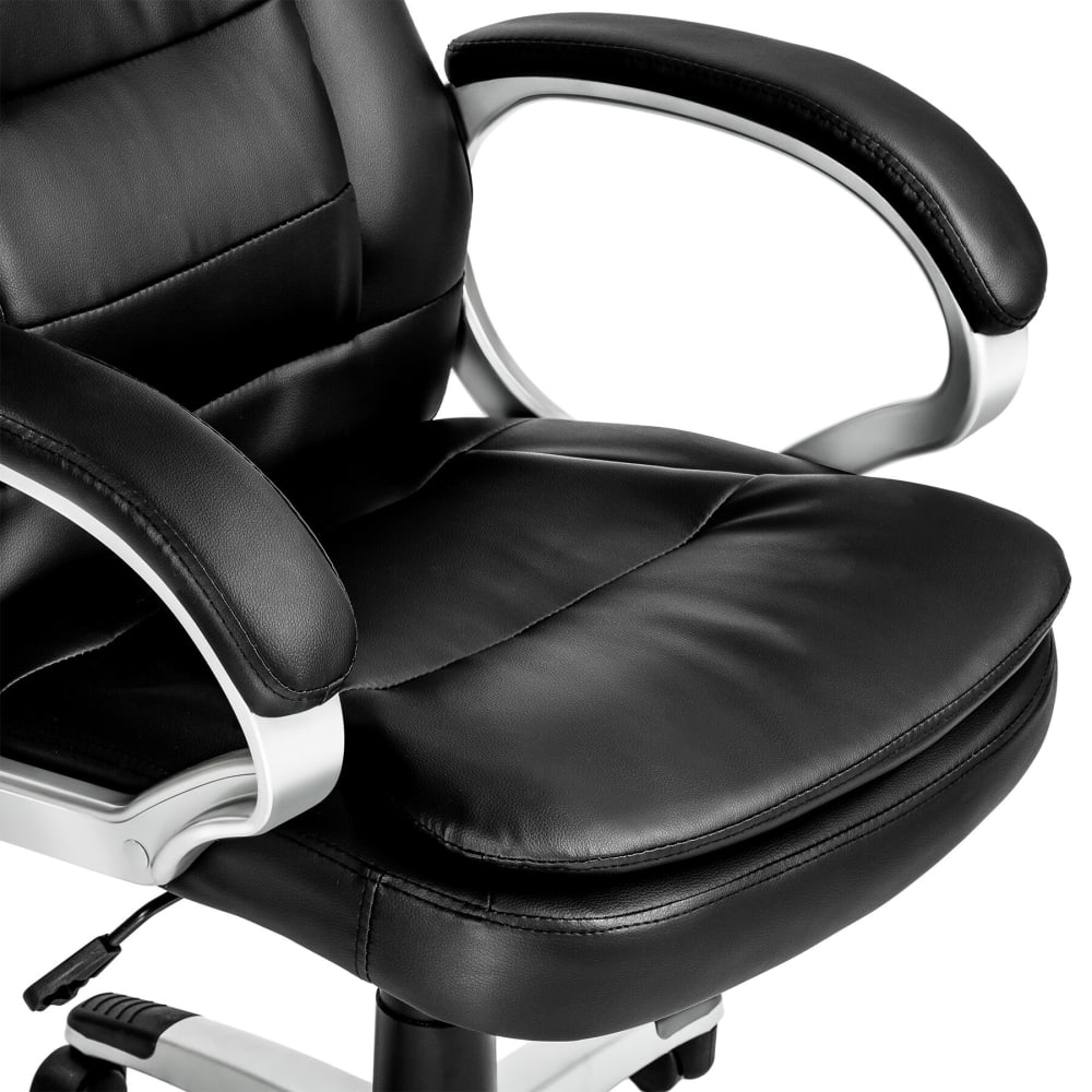 Fauteuil de bureau Tectake noir rembourré avec appui-tête et assise réglable — vue 6