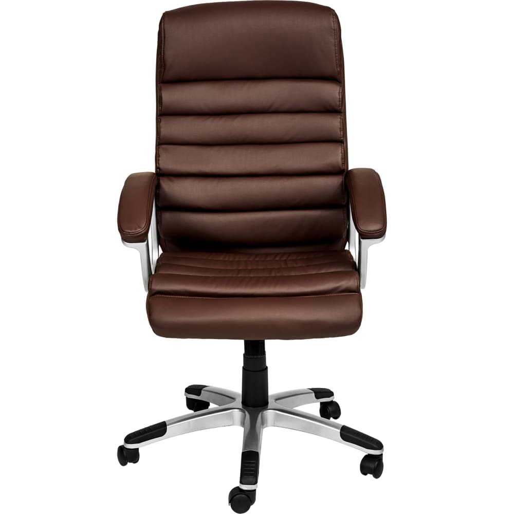 Fauteuil de bureau PAUL marron avec accoudoirs et dossier rembourré — vue 3