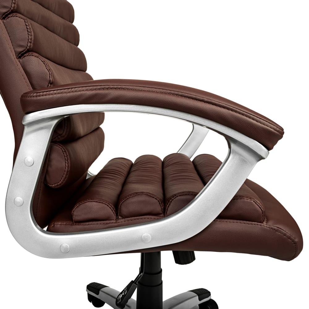 Fauteuil de bureau PAUL marron avec accoudoirs et dossier rembourré — vue 5