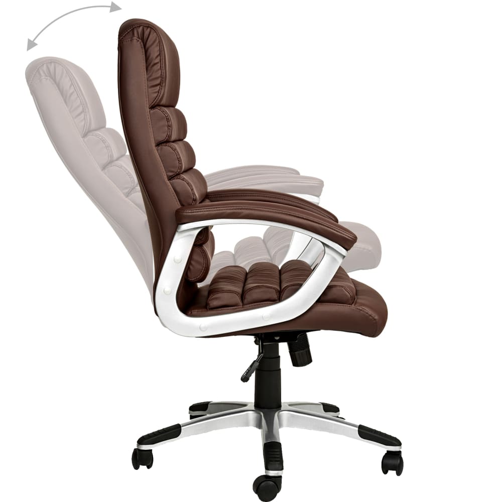Fauteuil de bureau PAUL marron avec accoudoirs et dossier rembourré — vue 6