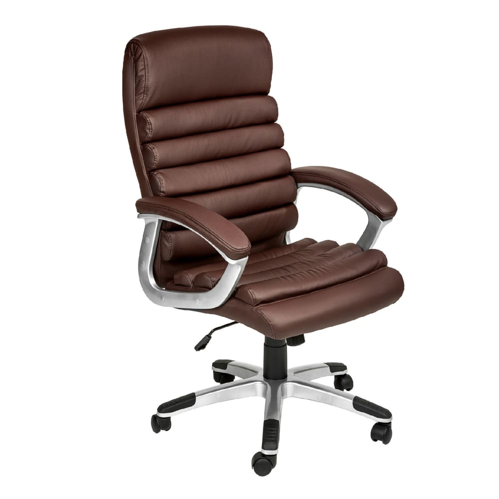 Fauteuil de bureau PAUL marron avec accoudoirs et dossier rembourré