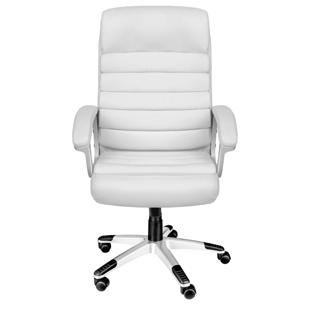 Fauteuil de bureau PAUL Tectake blanc avec assise rembourrée et accoudoirs — vue 3