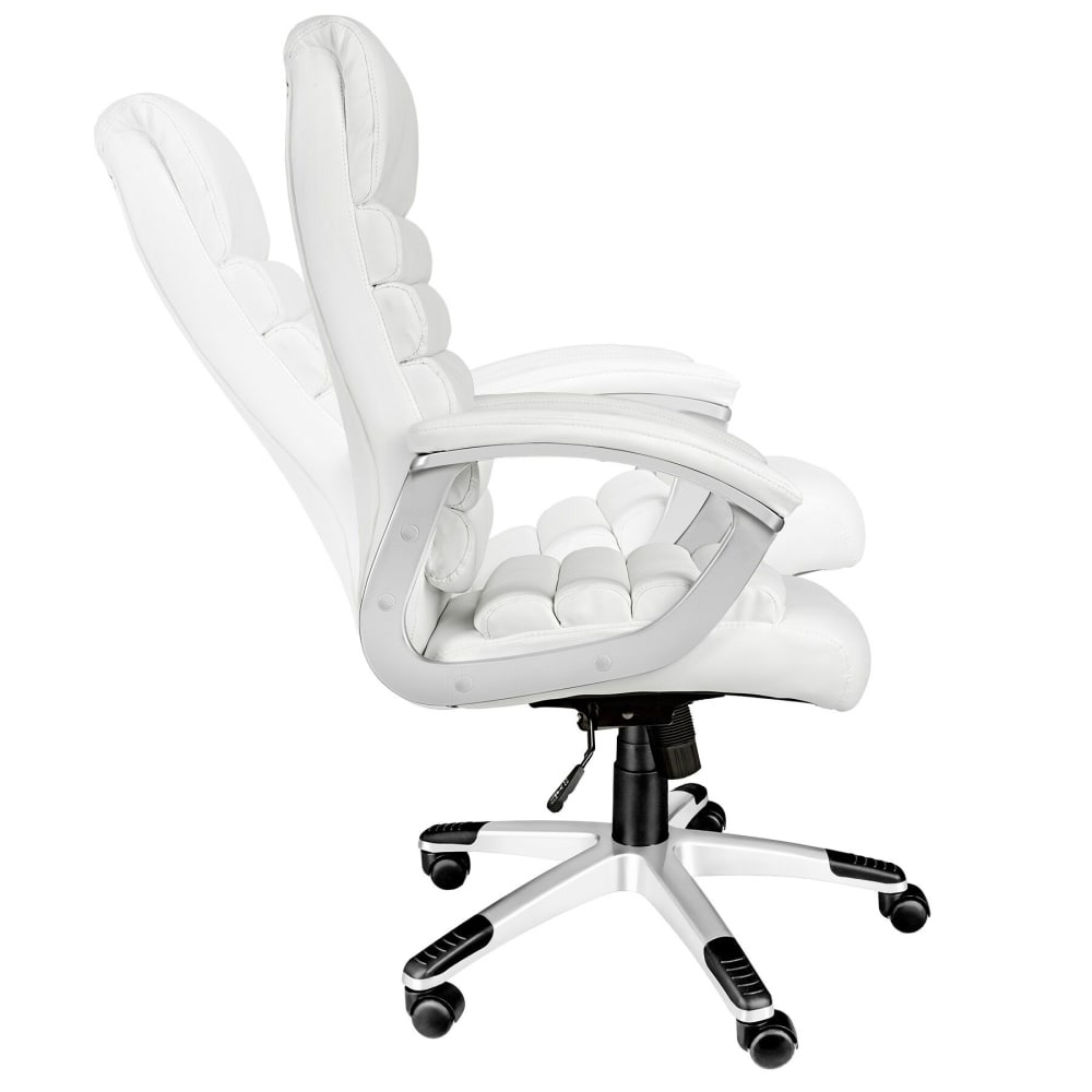 Fauteuil de bureau PAUL Tectake blanc avec assise rembourrée et accoudoirs — vue 4