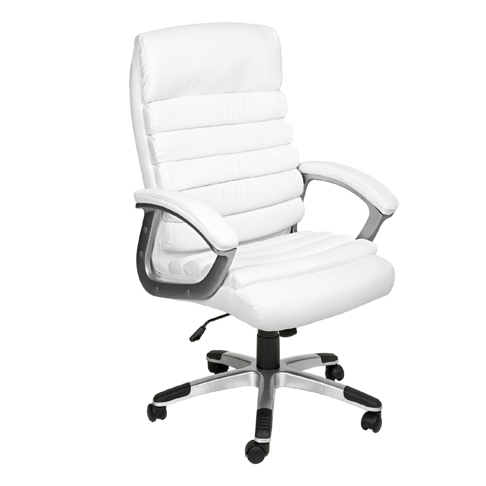 Fauteuil de bureau PAUL Tectake blanc avec assise rembourrée et accoudoirs