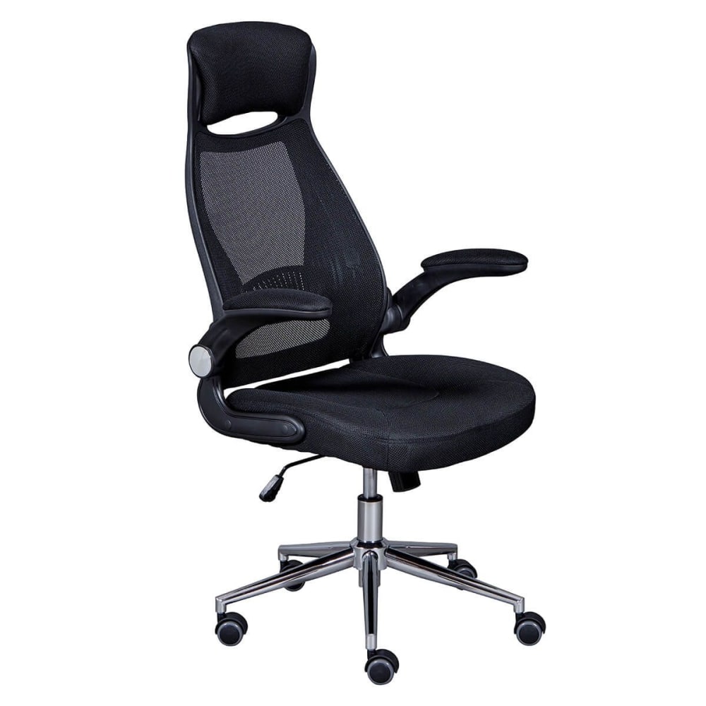 Fauteuil de bureau Altobuy Waltus noir avec dossier mesh, appui-tête et pieds chromés — vue 2