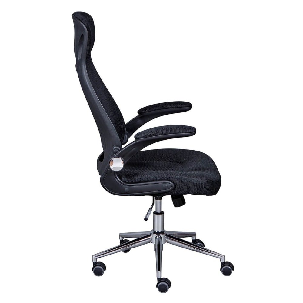Fauteuil de bureau Altobuy Waltus noir avec dossier mesh, appui-tête et pieds chromés — vue 3