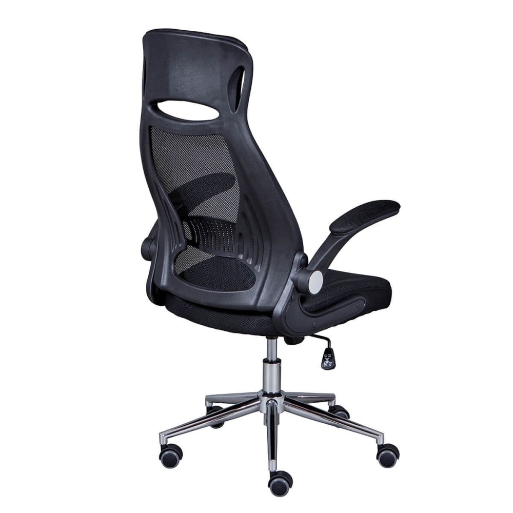 Fauteuil de bureau Altobuy Waltus noir avec dossier mesh, appui-tête et pieds chromés — vue 4